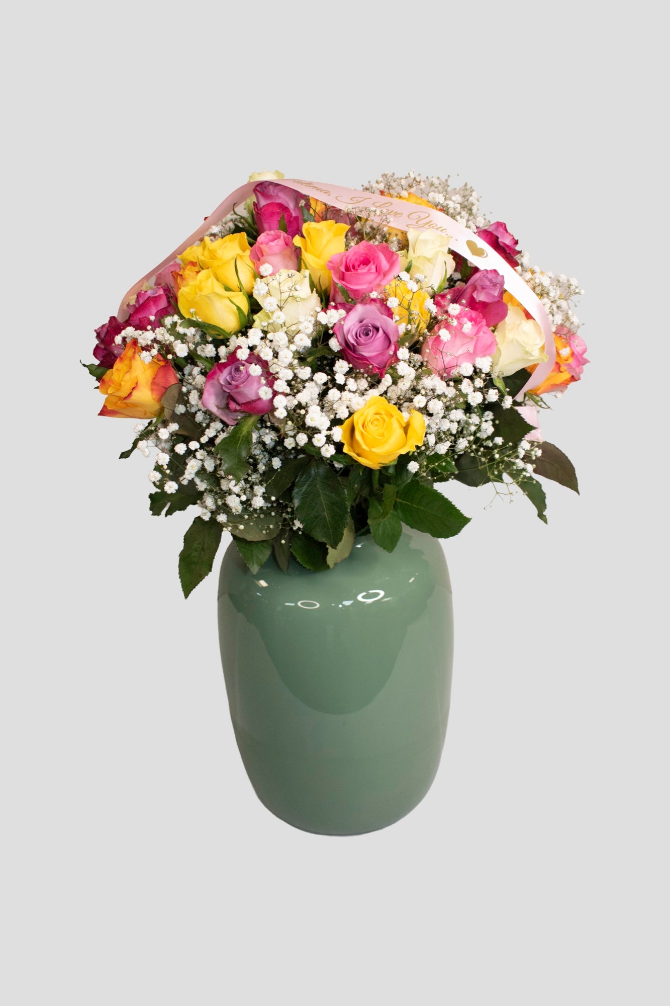 Gekleurde rozen boeket