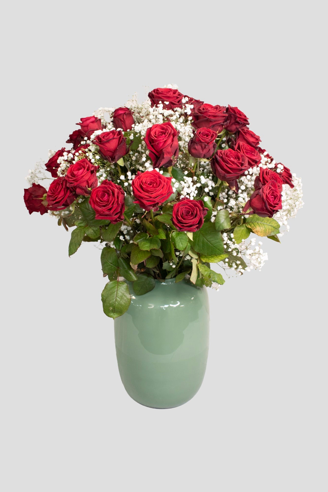 Witte rozen boeket groot